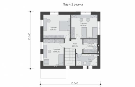 Проект компактного двухэтажного дома