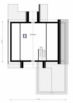 Проект просторного одноэтажного дома с мансардой и цоколем