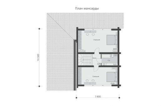 Проект одноэтажного жилого дома с подвалом, мансардой и террасой